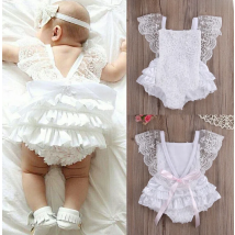 New Cute Newborn Infant Baby Girl Summer Cotton Clothes Lace Ruffles Bodysuit Sunsuit Outfits Clothes
