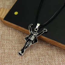 Classic Pop Star Singer MJ Necklace Dancing Michael Jackson Enamel Pendant Necklace For Fans Monumental Jewelry Accessories
