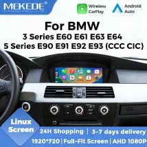 MEKEDE Pantalla multimedia inalámbrica para coche con pantalla táctil de 8,8 pulgadas, CarPlay y Android Auto para BMW Serie 3 E90 E91 E92 E93 Serie 5 E60 E61 GPS WIFI BT AirPlay Autolink Radio