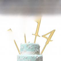 0~9 Numbers Acrylic Cake Topper Gold Mirror Birthday Cupcake Topper for Kids Birthday Wedding Anniversary Party Cake Decorations