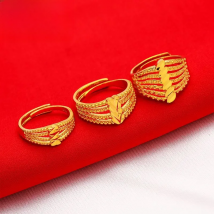 KISS&FLOWER Hollow Gold Resizable Rings for Women Female Birthday Wedding Party Christmas Mother Girlfriend Ladies Gifts RI60