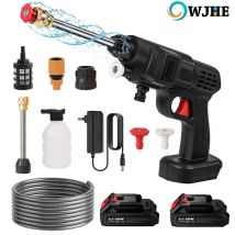OWJHE 30Bar Pistola ad acqua ad alta pressione senza fili per la pulizia della macchina per il lavaggio dell'auto Ugello per tubo di irrigazione da giardino Pistola ad acqua in schiuma per irrigatore
