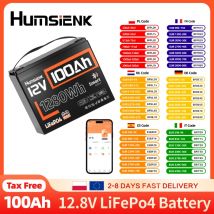 Akumulator Humsienk 12V 100Ah LiFePO4 z BMS 100A i Bluetooth, 15000 cykli, litowo-żelazowo-fosforanowy akumulator do solarnego magazynowania energii w domu.