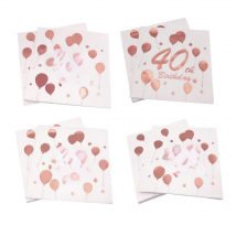 30 40 50 60 Years Old Rose Gold Hot Stamped Memorial Paper Napkin Adult Men and Women Happy Birthday Party Anniversary Decor