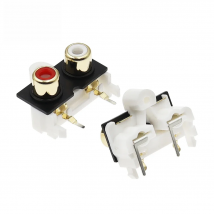 5Pcs Av2-8.4-8 Vertical Pin RCA With Core Socket, 2-Hole Audio Socket, PCB Welded Lotus Socket Connector