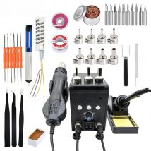 JCD 2 in 1 Soldering Station 8586 LED Digital Display SMD Rework Hot Air Gun Solder Iron 220V ESD Welding Repair Tools Set