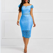 Elegant Lace Evening Wedding Dress for Women Sexy Hollow Out Office Ladies Bodycon Dresses Fashion Birthday Party Club Vestidos