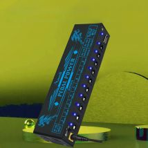 Amuzik Guitar Pedal Power Supply 10 Isolated DC Pedals Power Source  Output 9V/12V/18V Guitar Effector USB Charging Port