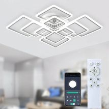 Modern LED Ceiling Light Fixture Flush Mount Ceiling Lights with Remote Control  Acrylic Dimmable Lamp for Living Room Dining