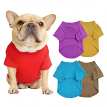 Letter Printed French Bulldog Shirt Cozy Cotton Stretch Pet Dog Clothes for Chihuahua Summer Pug T-shirts Yorkshire Cat Clothing