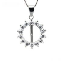 CLUCI Round Silver 925 Pearl Pendant Mounting Women Fine Jewelry 925 Sterling Silver Charms Pendant for Necklace Jewelry SP041SB