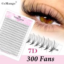 CoMango 7D Wimpernfächer russische Volumen Wimpernverlängerung spitzer Ansatz vorgefertigte Hybrid Fächerwimpern natürlich schwarz faux Nerz Wimpernfächer