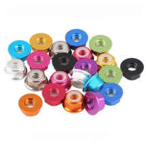 10pcs M2 M3 M4 M5 M6 Aluminum Flange Nylon Lock Nut Anodized Red/black/ blue/ light blue/ orange/ golden/purple/pink/sliver/grey