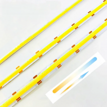 12V 24V DC CCT COB LED Strip Light 2700K to 6500K Color-Changing LED Tape Linear Double Color RA90 Dimmable Ribbon 5mm 8mm Width