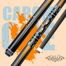 KONLLEN-Billiard Carom Cue with Carbon Fiber Shaft, Maple Tip, 3 Cushion Sticks, Silver Ring Inlay, 3/8*8 Radial Pin