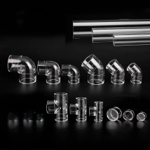 1~3PCS Acrylic Pipe Fitting Elbow Tee End Cap Transparent Plexiglass Fish Tank Joints Water Tank Accessories Acrylic Connector