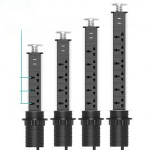 Melery Table POP Sockets Pull Up 3/4/5/6 Way Electrical Plug Universal Power Outlets USB Port Kitchen Home 1.8m Extension Cord