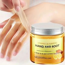Vitamin c and turmeric hand wax mask for hands and feet, smoothing skin, gently cleansing hand mask, illuminating hand skin