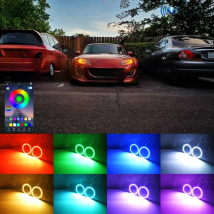 For Mazda Mx-5 Mx 5 Miata Roadster RF Remote Bluetooth-Compatible APP Multi-Color Ultra Bright RGB LED Angel Eyes Kit Halo Rings