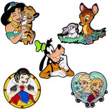 Pretty Princess Enamel Pins Cartoon Dog Brooches Badge Lapel Pin For Backpack Clothes Accessories Fashion Jewelry Birthday Gifts