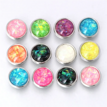 10pcs/lot New Mixed Color Resin Snap Round Mini Snaps Buttons for Snaps Jewelry Fit 12mm Snap Bracelets Necklace ZL218