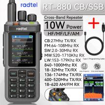 Radtel RT-880 Radioamatore tutte le bande 10w 1024 CH con ricezione AM SSB CB, USB LSB CW CB LW MW SW 2000mAh 1024 canali Tipo C