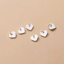 MEETSOFT Classic 925 Sterling Silver 5pcs/lot mini 4mm Heart Charms Special of DIY Handmade Fine Jewelry Necklace Accessory