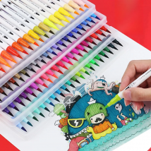 Dual Tip Brush Pen Fine Line Colored Marker Pens Washable Water-soluble Watercolor Pens for Drawing Painting Art Supplies