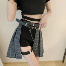 Female Punk Skirt Gothic Style Plaid Irregular Skirts Women Asymmetrical High Waist Pleated Mini Skirts sexy skirt for sex