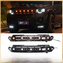 ROVCE Car Ventilation Grille Front Bumper Grill With Led Dynamic Running Light OCTA for  Land Rover Defender 20-25 90 110 130