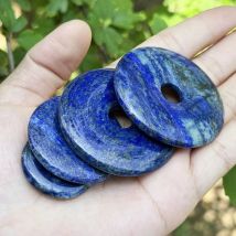 25,40,50mm Round Donut Rings Blue Lapis Lazuli Natural Stone Beads for DIY Necklace Bracelet Pendant Charms Jewelry Making 1 Pcs