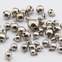 Wholesale 6mm-20mm Silver Color Copper Loose Beads Small Jingle Bells Merry Xmas Christmas Tree Decoration Ornament