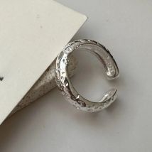 VENTFILLE 925 Sterling Silver Texture Ring For Women Irregular Design Fashion Trend Retro Adjustable Jewelry Gift Dropshipping