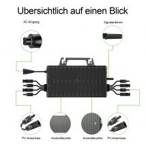 Micro inverter da 2250 W sulla rete, micro inverter solare con WLAN e Bluetooth, vendita calda 2025, AC Wasserdicht 60 V PV-Eingang
