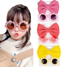 2Pcs/Set Flower Round Sunglasses Elastic Nylon Baby Headbands Bohemia Beach Seaside Sun Glasses Kids Puff Bullet Bows Headwear