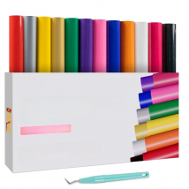 HTVRONT 12/6 Pack 12inX5ft Multi Colors Heat Transfer Vinyl Roll for Cricut T-shirt Printing DIY Iron on HTV Film Christmas Gift