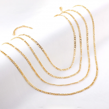 ASONSTEEL 1 Piece Fashion Figaro Cuban Link Chain Stainless Steel Necklace 45cm/50cm/55cm/60cm Gold Color Jewelry Gift Women Men