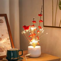 LED Bird and Flower Tree Table Lamp, Lily Color Bird Potted Tree Lights, for Holiday Valentine'S Mother Day Gifts Home Decor