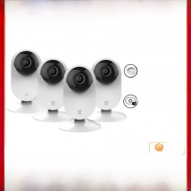 YI 4pc 2K Home Pro Camera 3MP Wi-Fi IP Security Surveillance Smart System with Night Vision Baby Monitor on iOS, Android