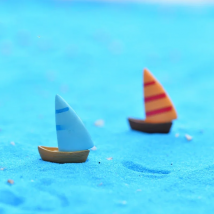 10 Pcs Micro-landscape Decoration Mediterranean Style Aegean Sea Zakka Small Sailing Boat Handmade Aquarium Decoration