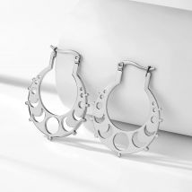 Skyrim Phase of the Moon Hoop Earrings Stainless Steel  Crescent Moon Earring 2025 Bohemia Jewelry Valentine Gift for Women