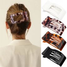4 Teile/satz Elegante Acryl Haarspangen Set, Matte Einfarbige Kunststoff Haarspangen, Rechteckige Haarspange Starker Halt, Flexible Zähne
