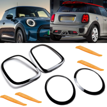Headlamp Bezel Tail Light Trim Ring Glossy Black for Mini Cooper F55 F56 F57 with Installation Tool