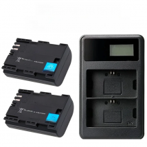 3500mAh LP E6 LPE6 LP-E6 E6N Battery or LED Dual Charger For Canon EOS 5DS R 5D Mark II 5D Mark III 6D 7D 70D 80D Camera