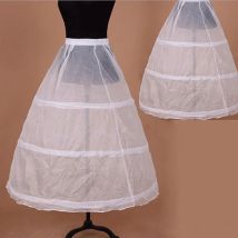Bridal Petticoat Ball Gown Underskirt Hoop Skirt Crinoline White Slip Women's 3 bars petticoat Vintage Party