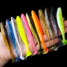 QXO 50 Pcs/Lot 7cm 10cm Soft Lure Shad Wobbler Silicone Bait Sea Worm Swimbait Streamer Silicone Lure Spinnerbait  Accessories
