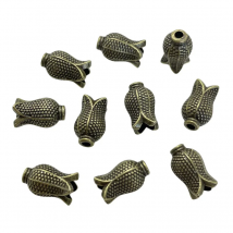 30pcs Charm 3 Color Smooth Alloy Tulip Spacer Beads DIY Handmade Craft Parts Wholesale All Kinds Of Metal Connectors Accessories