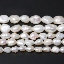 3A Quality 100% Real Natural Freshwater Cultured White Pearls Vertical Perforated Beads 36 cm Strand 7-8 mm For Jewelry Making