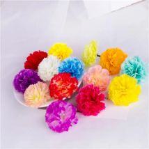 100pcs 5CM 12Colors Artificial silk Carnation Flower Heads for DIY decorative garland accessory hat hairpin headware accessories