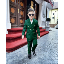 Suit For Boys Wedding Tuxedo 2 Piece Double Breasted Blazer Pants Suit Shawl Lapel Formal Jacket Customized 3-16 years old